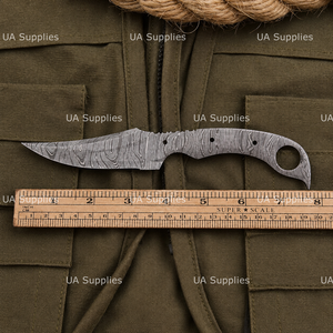 Cuchillo de Desollado Hecho a Mano de Acero de Damasco UA Supplies, Hoja de Punta Caída de 2.5mm de Grosor y 8 Pulgadas de Longitud Total, Personalizable - Product Image 3