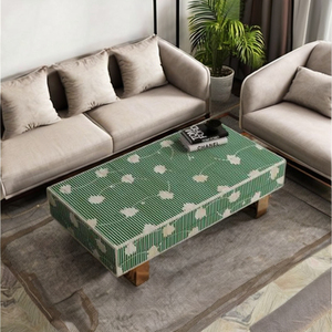 Phong cách tối giản màu xanh lá cây hoa xương Inlay Bàn cà phê cho không gian sống - Product Image 2
