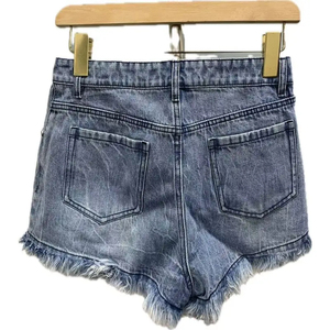 Shorts de Mezclilla para Mujer OEM con Selección de Tela Personalizada, Corte de Cintura Alta, Tratamientos de Lavado Vintage, Acabado Desgastado - Product Image 1