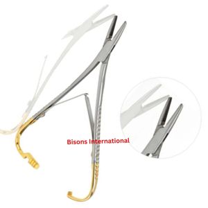 BISONS Wholesale Dental Mathieu Needle Holder Tungsten Carbide Tip Needle <b>Driver</b> With Ratchet Lock Surgical Instrument - Product Image 3