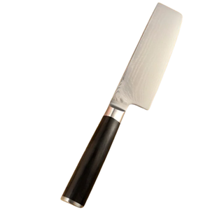 Couteau de chef Nakiri de 6,5 pouces, lame en acier inoxydable, manche en bois brun, couteau de cuisine pour hacher, trancher et couper en dés les légumes - Product Image 1