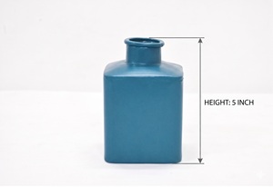 Hot <b>Mini</b> <b>Bottle</b> Shape Blue Color Hot Selling Powder Coated Premium Style Fancy Flower Vase Luxuries Style Vase for Luxuries Home - Product Image 5