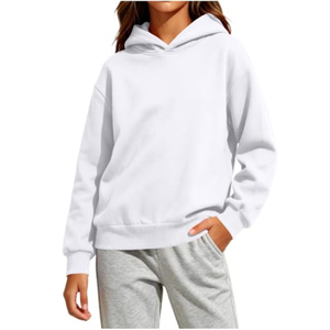 Sudadera con Capucha Extra Grande de Color Sólido para Adolescentes, 100% Algodón Tejido, Uniforme Escolar para Niños, Venta al Por Mayor Personalizada - Product Image 5