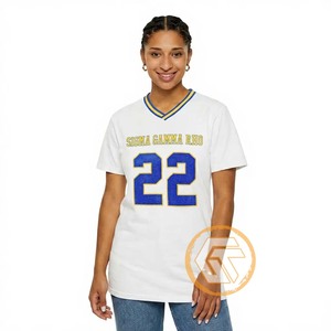 T-shirt personnalisé pour femmes GREEK TREASURES Sigma Gamma Rho, vêtements de sororité, été, écologique, anti-rétrécissement, 100% coton, col en V - Product Image 5