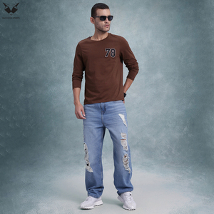Nouveautés Chemises à manches longues pour hommes, produit phare, couleurs unies, vêtements de tous les jours à la mode, col rond, manches longues, t-shirts en coton - Product Image 6