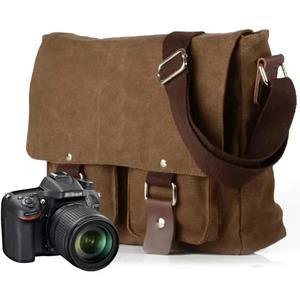 Sac Photo en Cuir et Toile de Haute Qualité pour Appareil Photo Reflex Numérique, Étui de Voyage Bandoulière Étanche Antichoc avec Fermeture Éclair en EVA – Vente en Gros - Product Image 6