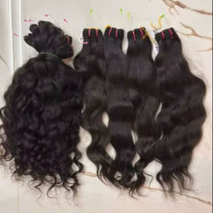 Cabello Indio Virgen, Extensiones de Cabello Indio Virgen Rizado Profundo, Paquetes de Cabello de Templo Indio Virgen, Cabello de Templo de Donante Único - Product Image 1