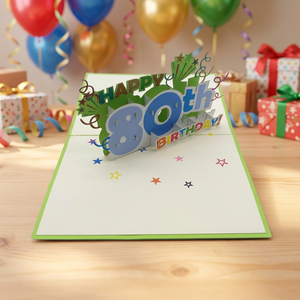 Carte personnalisée 3D Pop-up style féerique pour 80e anniversaire, artisanat en papier vietnamien fait main, taille unique, cadeau Fête des Pères - Marque Viet-craft - Product Image 2