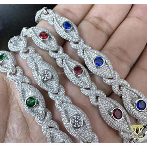 Luxury Eye Moissanite Tennis Bracelet <b>Men</b> Women Iced Link Design IGI Certified 10.7g 925 Sterling Silver Classic Heavyweight - Product Image 5