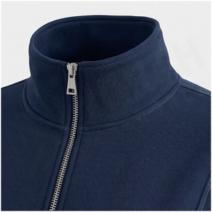 Conjunto Deportivo Unisex Azul Marino de 2 Piezas, Sudadera con Capucha y Cierre Completo y Pantalones Jogger, Color Sólido, Ropa Casual de Otoño, Algodón de Peso Medio - Product Image 4