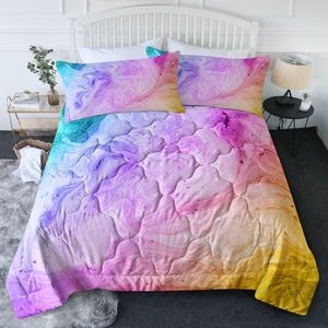 Women's 3-Piece Colorful Tie Dye Pattern Microfiber <b>Comforter</b> <b>Set</b> Twin Size Bedding - Product Image 1