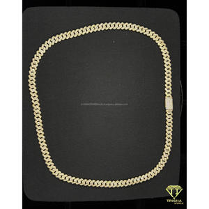 Luxury Designer Cuban Chain <b>Necklace</b> With Premium Lab Grown Diamonds <b>Statement</b> Hip Hop Jewelry For Men By Trisha Jewels - Product Image 1