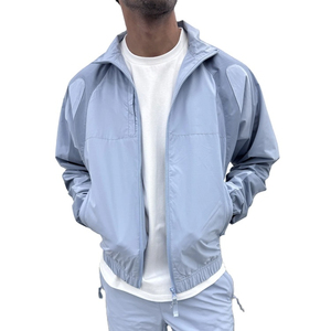 Ensemble de survêtement pour homme en polyester tissé respirant, coupe-vent, 2 pièces, veste zippée et pantalon de jogging - Product Image 4