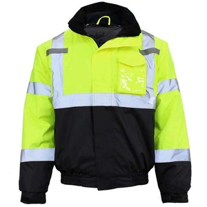 ZOHSUB POWER INDUSTRY ANSI/EN ISO Class 1 Waterproof <b>Worker</b> Safety Windbreaker <b>Jacket</b> Removable Reflective Strips LED Flash - Product Image 1