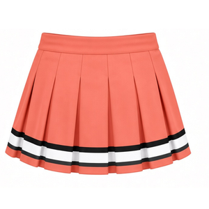 Ensemble uniforme de cheerleading blanc corail : T-shirt à manches courtes et jupe plissée – Tenue de sport pour l'entraînement et la performance - Product Image 6