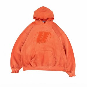 Sudadera con Capucha Extra Grande para Mujer, de Alta Calidad, con Logotipo Personalizado, Color Naranja Sólido, Manga Larga, Tejido de Algodón, Bolsillo Delantero, Otoño - Product Image 1