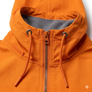 Ensemble coupe-vent à capuche et short orange personnalisé pour homme – Style urbain, molleton décontracté, tenue d'hiver imprimée, ensemble deux pièces - Product Image 6