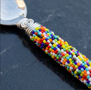 Beaded Salad <b>Server</b> Set Multicolor Bead Handle Set Kitchen Utensils With Designer Handle Perfect For Events And Special Occasion - Product Image 2