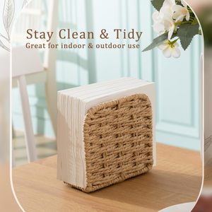 Handmade Seagrass Wicker Napkin <b>Holder</b> Rustic Paper <b>Tissue</b> Dispenser Vertical Tabletop Stand For <b>Kitchen</b> Restaurant Hotel Decor - Product Image 5