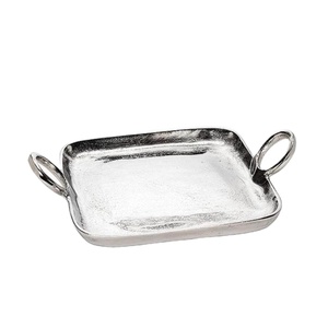 Plateau de service décoratif à usage commercial avec poignées, plateaux en métal pour aliments et desserts, style américain, plateaux personnalisés, fournitures pour événements - Product Image 1