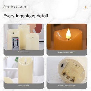 Lampe à bougie électronique TOOWIN avec mèche à fibre optique en forme de goutte d'eau et balle en plastique simulée - Product Image 6