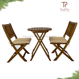 Bistro Lisa Furniture European Style Vietnam <b>Outdoor</b> Wooden Furniture <b>Foldable</b> Bistro Set Sustainable <b>Outdoor</b> Decor - Product Image 6