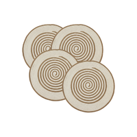 AG Elements Set de table artisanal indien en jute et coton, 14 pouces, tissé naturellement, motif spirale, contemporain, écologique, antidérapant, résistant à la chaleur