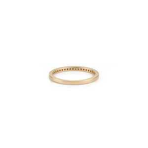 Anillo de media eternidad apilable de oro amarillo macizo de 14 quilates con diamantes de talla brillante redonda de diseño elegante para uso diario, joyería al por mayor - Product Image 6