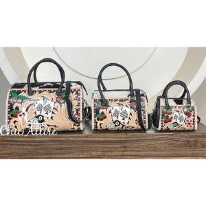 Wholesale Handcrafted Genuine Cowhide <b>Leather</b> <b>Small</b> Speedy <b>Bag</b> Premium Pattern Weekender Travel <b>Bag</b> for Unisex - Product Image 1