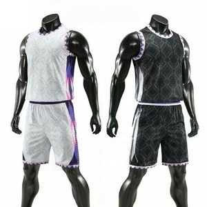Conjunto de camiseta de baloncesto sin mangas para hombre con pantalones cortos, estampado geométrico, absorción de humedad, secado rápido, ropa deportiva para todas las estaciones - Product Image 1