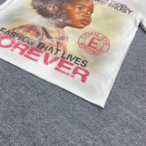 เสื้อยืดคอตตอนเจอร์ซีย์ DTG พิมพ์โลโก้ตามสั่ง 100% ผ้าคอตตอนหนา 300 กรัม สไตล์สตรีทแวร์ทรงโอเวอร์ไซส์ ใส่สบาย คุณภาพสูงสำหรับผู้ชาย - Product Image 3