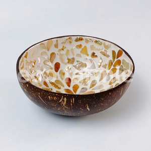 Ready to ship - Coconut lacquer bowl seashell inlay lacquered coco shell bowls for home decor - Product Image 2