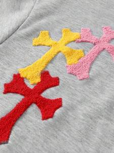 Sweat-shirts à capuche pour hommes en chenille avec patch croisé, gris, en mélange de coton et polaire, fermeture éclair intégrale, coupe oversize, broderie 3D, logo personnalisé, streetwear, direct usine - Product Image 5
