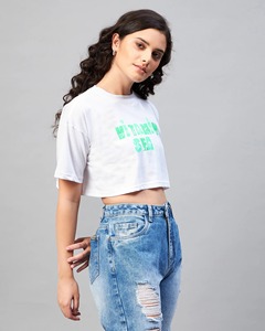 เสื้อครอปสตรีทแวร์ทรงโอเวอร์ไซส์ ไหล่ตก ทรงบ็อกซี่ แขนสั้น คอกลม ผ้าฝ้ายลำลอง เสื้อหลวมๆ เสื้อครอปโอเวอร์ไซส์สำหรับผู้หญิง - Product Image 1