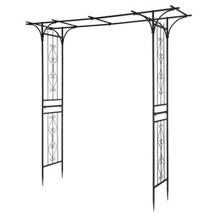 Arco da Giardino Nero in Tubo di Ferro da 16mm con Parte Superiore Piatta, Dimensioni 206*41*216cm, Recinzione, Traliccio e Cancelli - Product Image 5