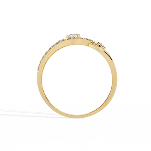 Anillo de Compromiso de Oro Amarillo con Diamante para Mujer, Corte Brillante Redondo, Estilo Clásico - Product Image 4