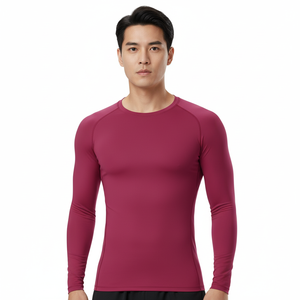 Vente en gros de vêtements de sport pour hommes à manches longues, en polyester et nylon, anti-UV, respirants, à séchage rapide, avec logo personnalisé - Product Image 1