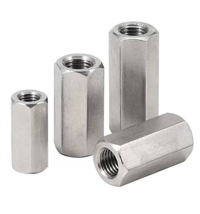 Tuerca hexagonal industrial larga de 8 mm, de acero, totalmente roscada, autoblocante, lisa, para maquinaria de construcción - Product Image 1