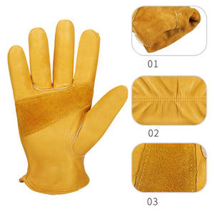 ถุงมือช่างขายดี หนังวัวแท้ ป้องกันมือสำหรับงานหนัก ถุงมือขับรถ - Product Image 5