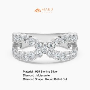 Moissanite <b>Ring</b> Women Infinity Knot 925 Sterling <b>Silver</b> Round Cut Pave Fashion Wedding Engagement Jewelry Gift New York Style NY - Product Image 6