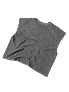 Débardeur Oversize Léger en Coton/Jersey Personnalisé pour l'Été, Style Streetwear, Lavage Acide, Sans Manches, Idéal pour la Salle de Sport et Usage Quotidien - Product Image 5