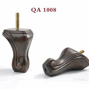 Premium Handcrafted Solid Wood <b>Furniture</b> Legs Antique Scroll <b>Bun</b> <b>Feet</b> Replacement with Mounting Hardware Kit <b>for</b> Sofa and Couch - Product Image 1