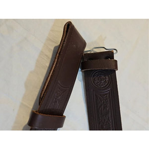 Ceinture de kilt en cuir marron Highland, motif celtique en relief, vente en gros, réglable, accessoire d'habillement de haute qualité 2026 - Product Image 4
