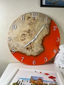 Reloj de Pared de Resina Epoxi y Madera Natural Premium, Hecho a Mano, Estilo Río, Silencioso, de Cuarzo, Decoración Moderna para el Hogar, Artículo de Regalo - Product Image 1