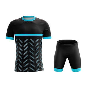 Sublimation Blank Cycling Uniform Full Zip Short Sleeve Biking Kit Modern <b>Athletic</b> Fit Cycling Uniform Yellow and Blue Team - Product Image 3