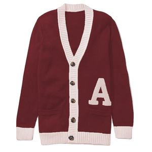 Unisex Custom Polyester/Cotton Varsity <b>Sweater</b> Chenille Logo Button <b>Men's</b> Autumn <b>Cardigan</b> Anti-Wrinkle Quick Dry Customizable - Product Image 5
