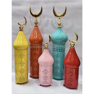 Islamic Candle Holder for Ramadan Decoration Islamic Holiday Minaret Style Tealight Holder Islamic <b>Gift</b> Minaret Crescent Model - Product Image 4