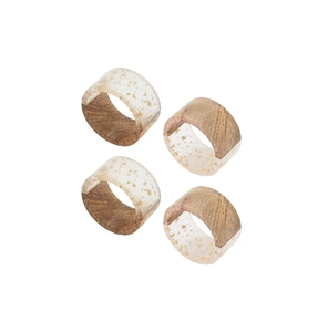 High Quality Modern Vintage-Style Wood & Resin Napkin Ring Holder Handmade Natural Wood Crafts With Wholesale Price - Product Image 2