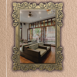 Designer V-groove Bathroom Vanity <b>Mirror</b> with Clear Reflection for Modern Art Decor Weddings From India - Product Image 5