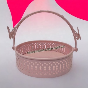 Factory Wholesale High Quality Iron Circle Fruit <b>Basket</b> <b>Small</b> Metal Modern Storage <b>Basket</b> and <b>Gift</b> Hamper for Christmas Diwali - Product Image 6